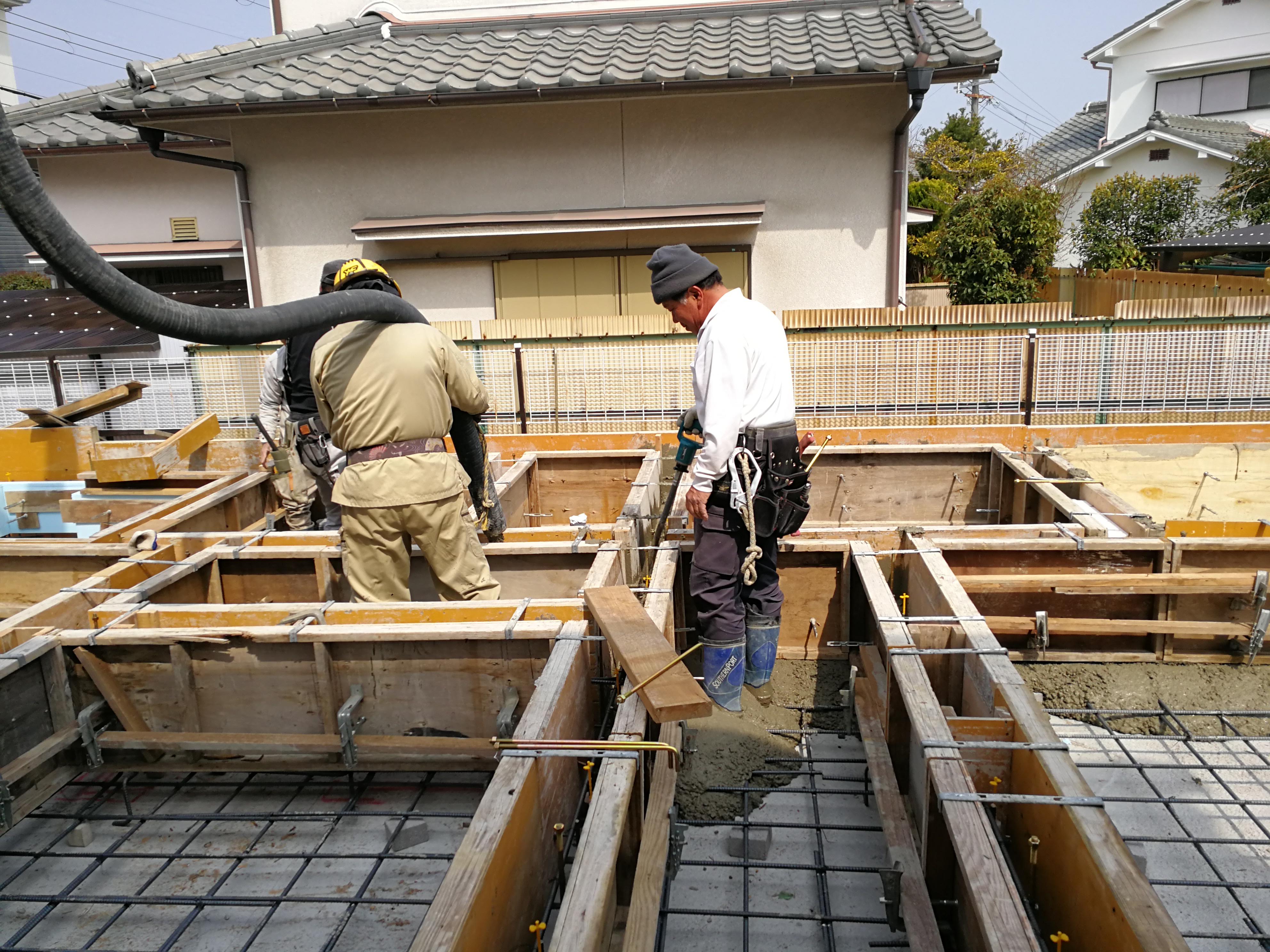 宮山の家　基礎コンクリート打設